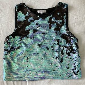 iridescent sequin top NWOT